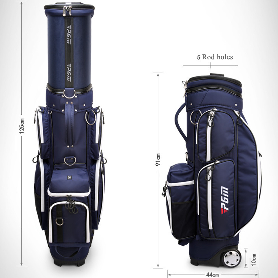 PGM Men Multifunctional Standard Aviation Golf Bag Stretchable Ultra Light Portable Travel Shoes Clothing Drag Ball Wheels Bag